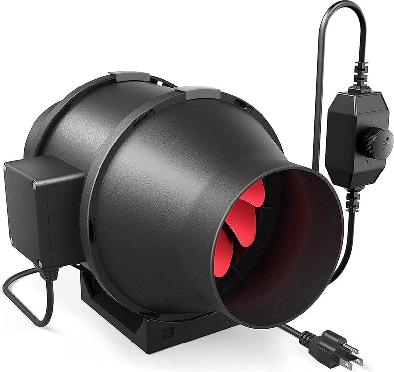 I-Power 4 Inch 200 CFM Exhaust Inline Duct Fan with Variable Speed Controller HVAC Ventilation Blower for Grow Tents Garden - Image 1